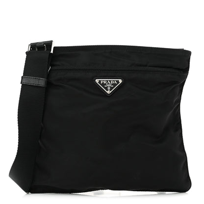 Prada Nylon Saffiano Flat Messenger Bag Black 1 of 11