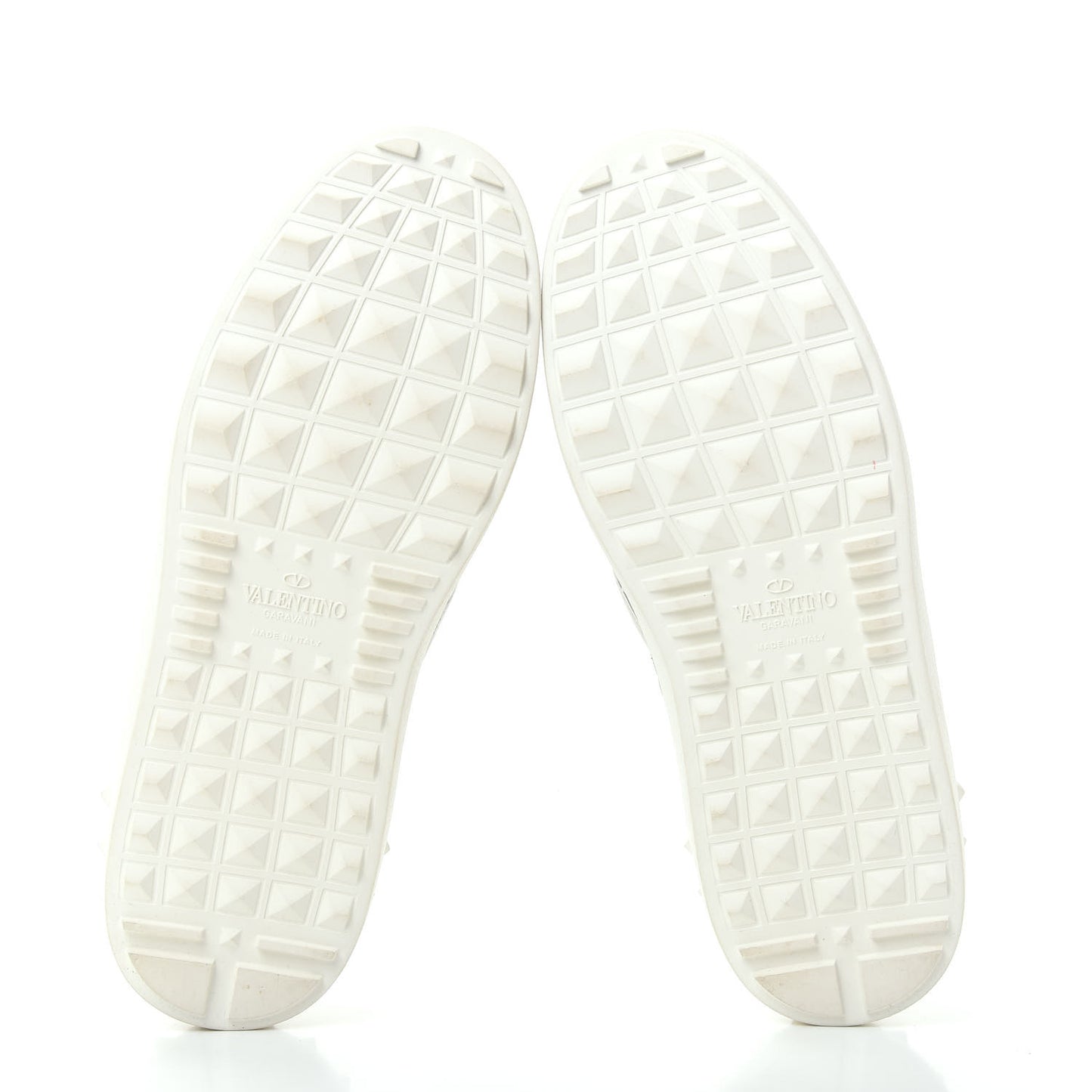 Canvas Calfskin Camustars Rockstud Slip On Sneakers 37 Army Green White