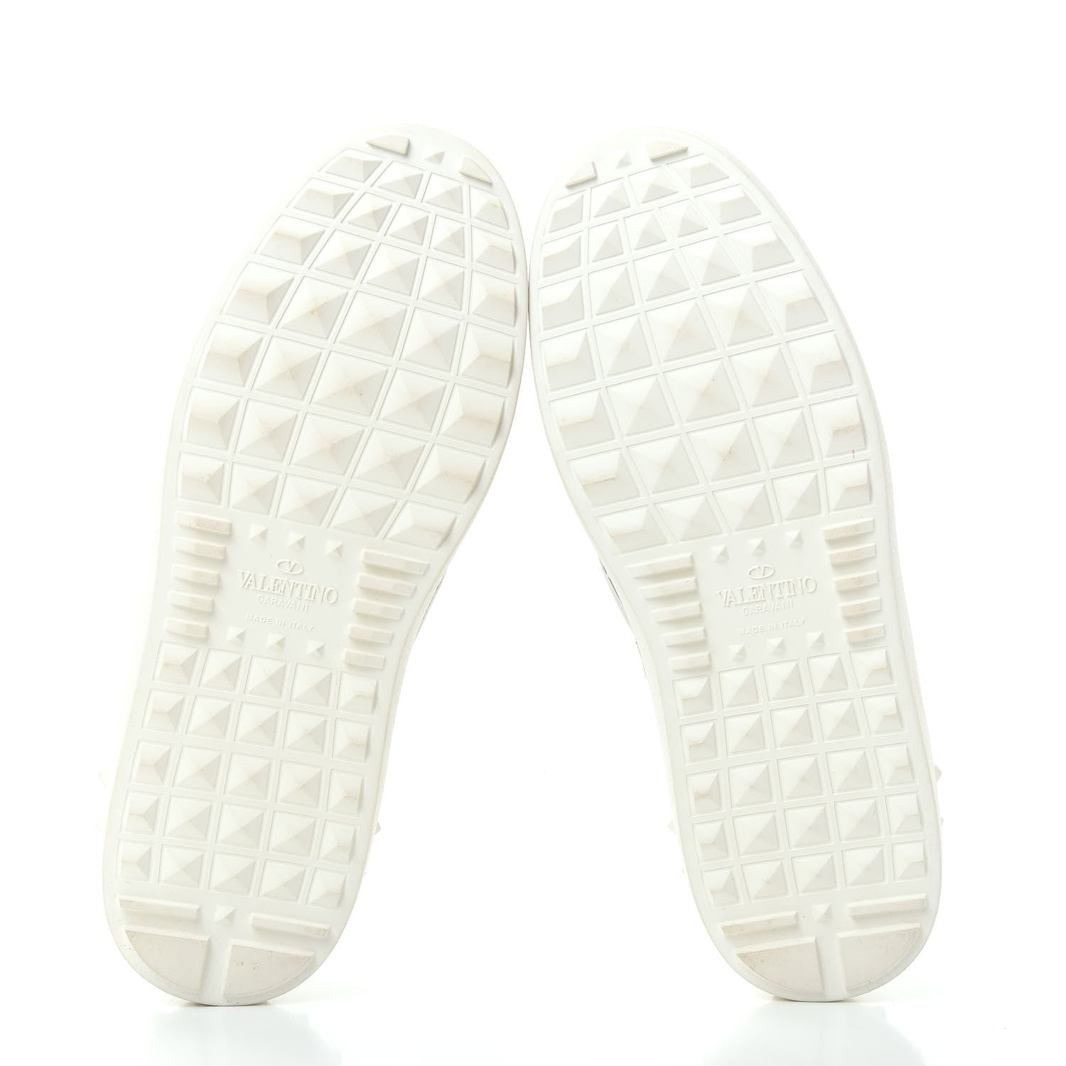 Valentino Garavani Canvas Calfskin Camustars Rockstud Slip On Sneakers 37 Army Green White 6 of 10