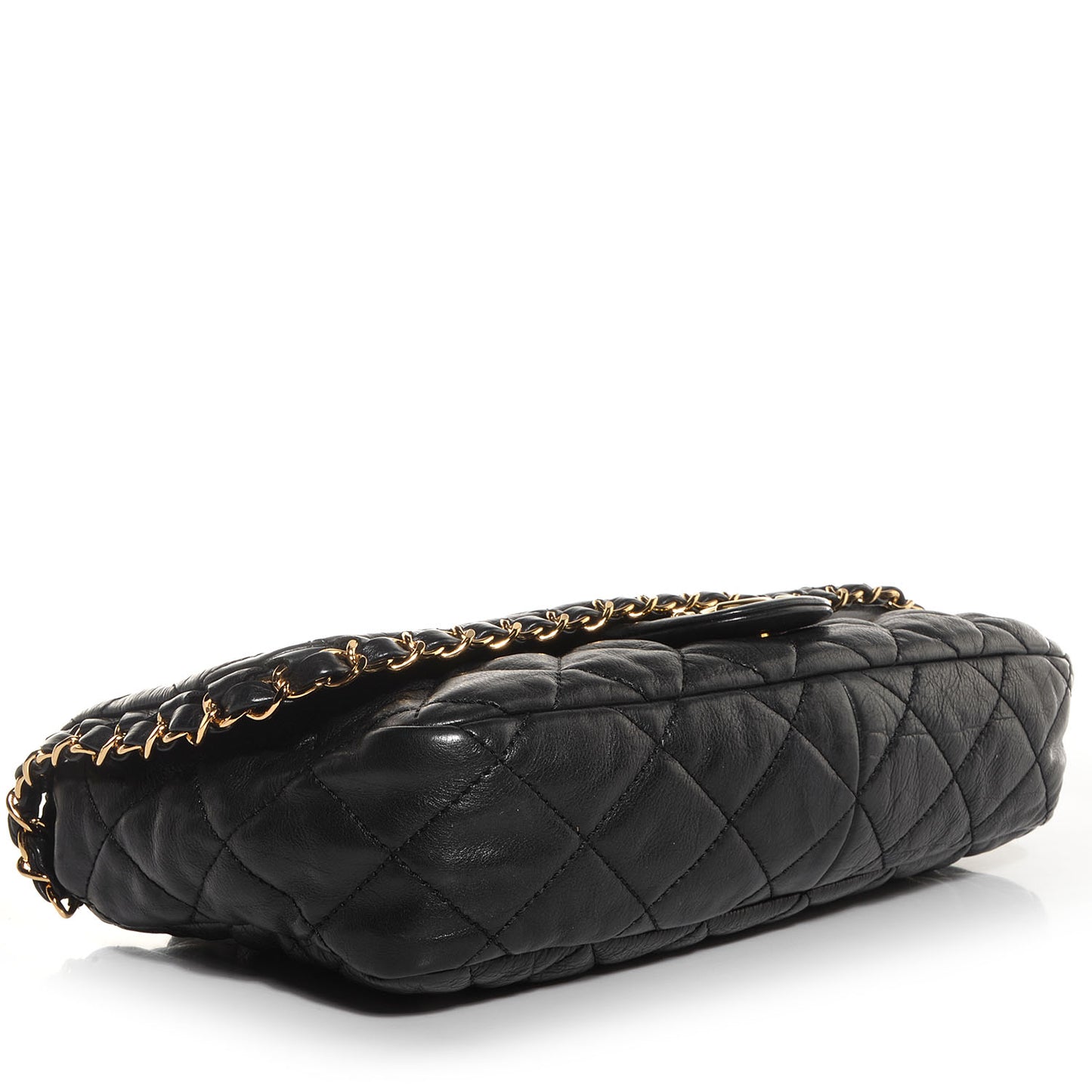 Calfskin Quilted Medium Chain Me Flap Black