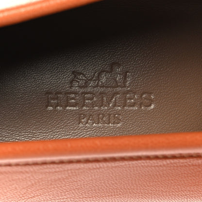 Hermes Goatskin Womens Paris Loafers 39 Marron Glaise 9 of 9