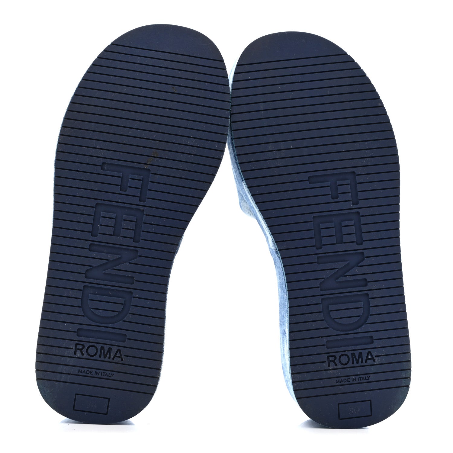 Fendi Denim Sea Garden Logo Sunshine Flatform Slide Sandals 36 Blue Medium Dark Blue 6 of 9