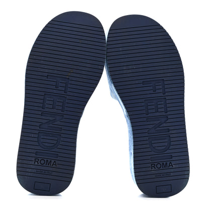 Fendi Denim Sea Garden Logo Sunshine Flatform Slide Sandals 36 Blue Medium Dark Blue 6 of 9
