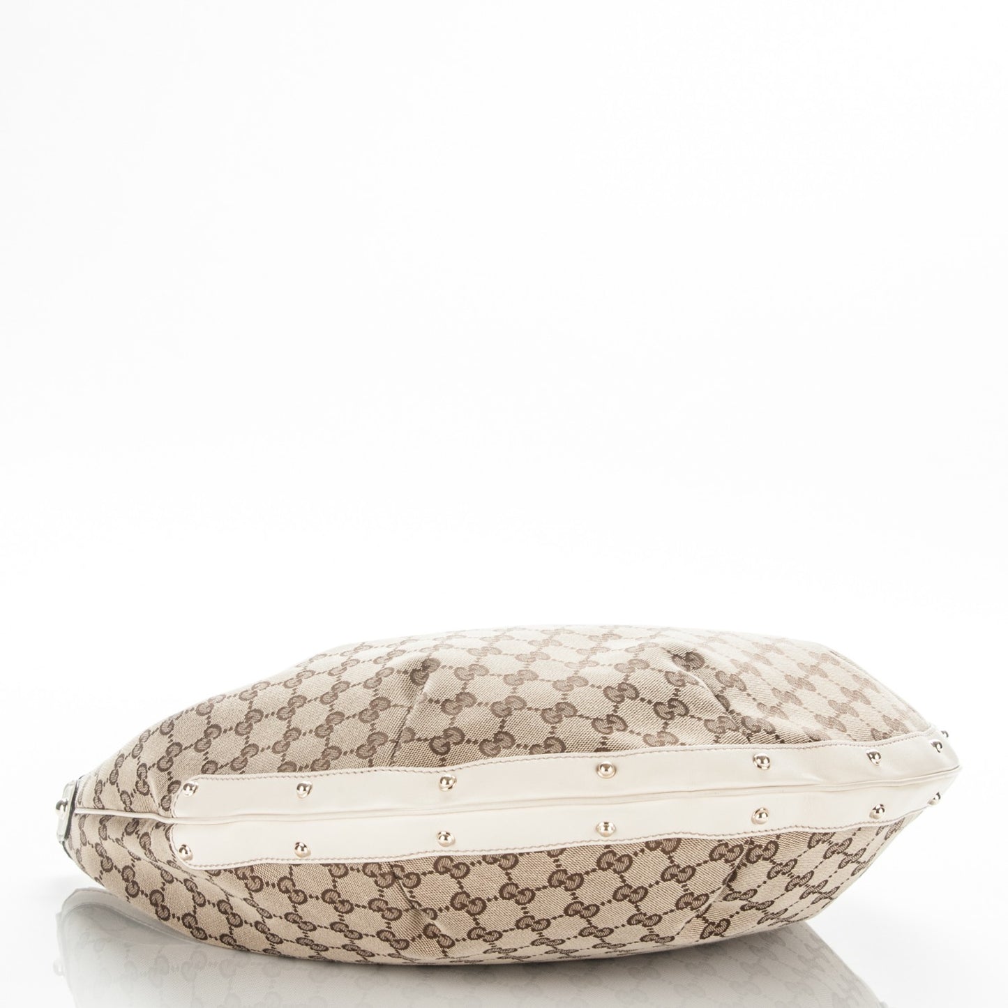 Monogram Large Biba Studded Hobo Off White