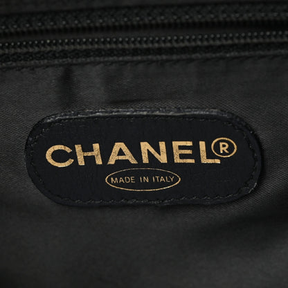 Chanel Lambskin Quilted Front Pocket Shopping Tote Black 6 of 9