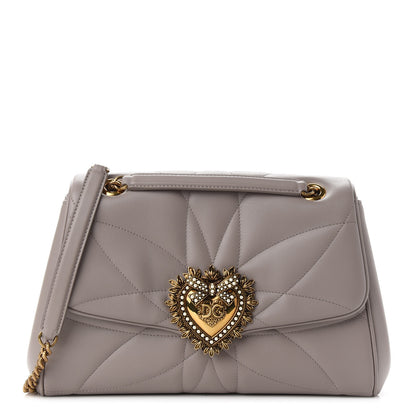 Dolce & Gabbana Nappa Quilted Large Devotion Bag Grey 1 of 9