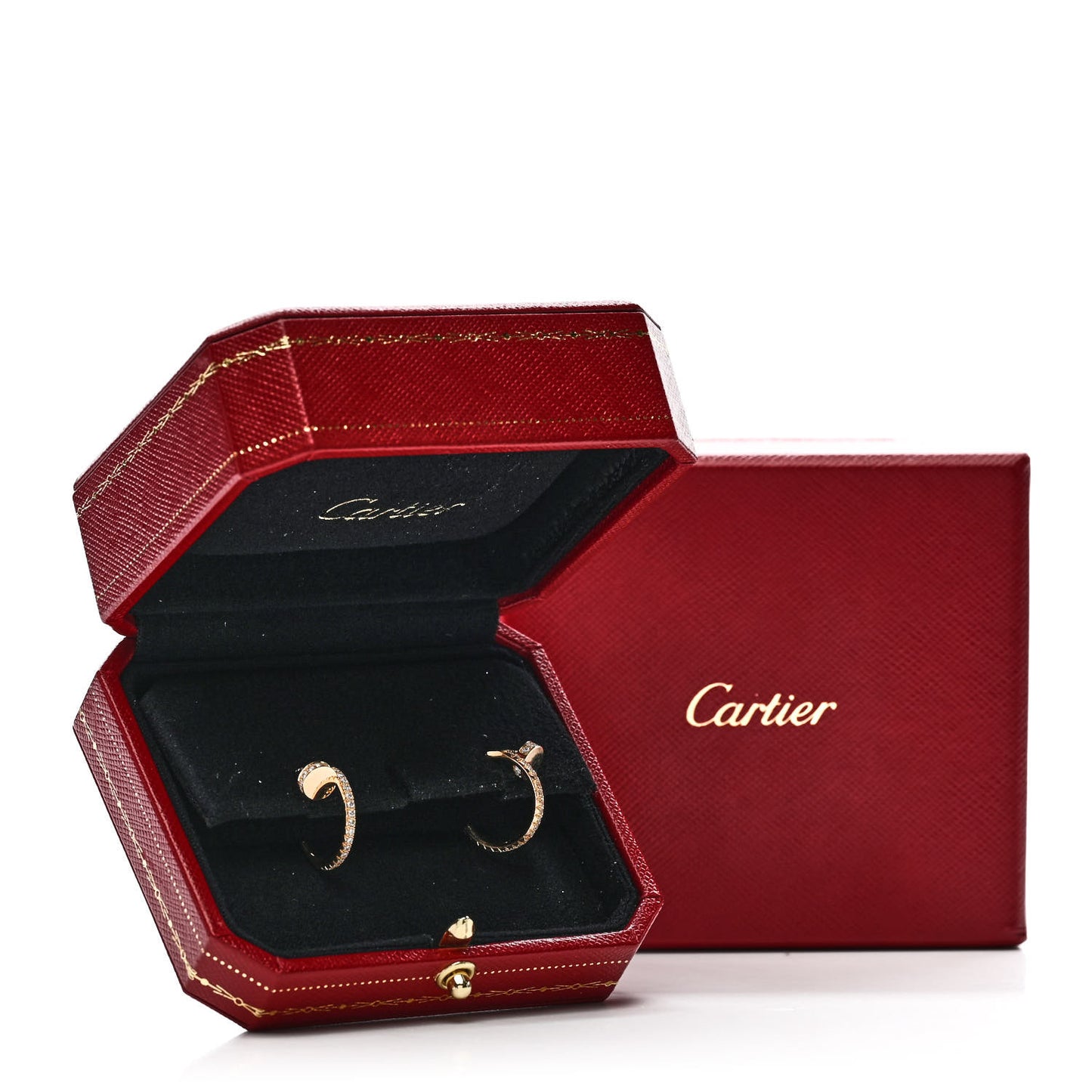 18K Yellow Gold Diamond Juste Un Clou Pave Hoop Earrings