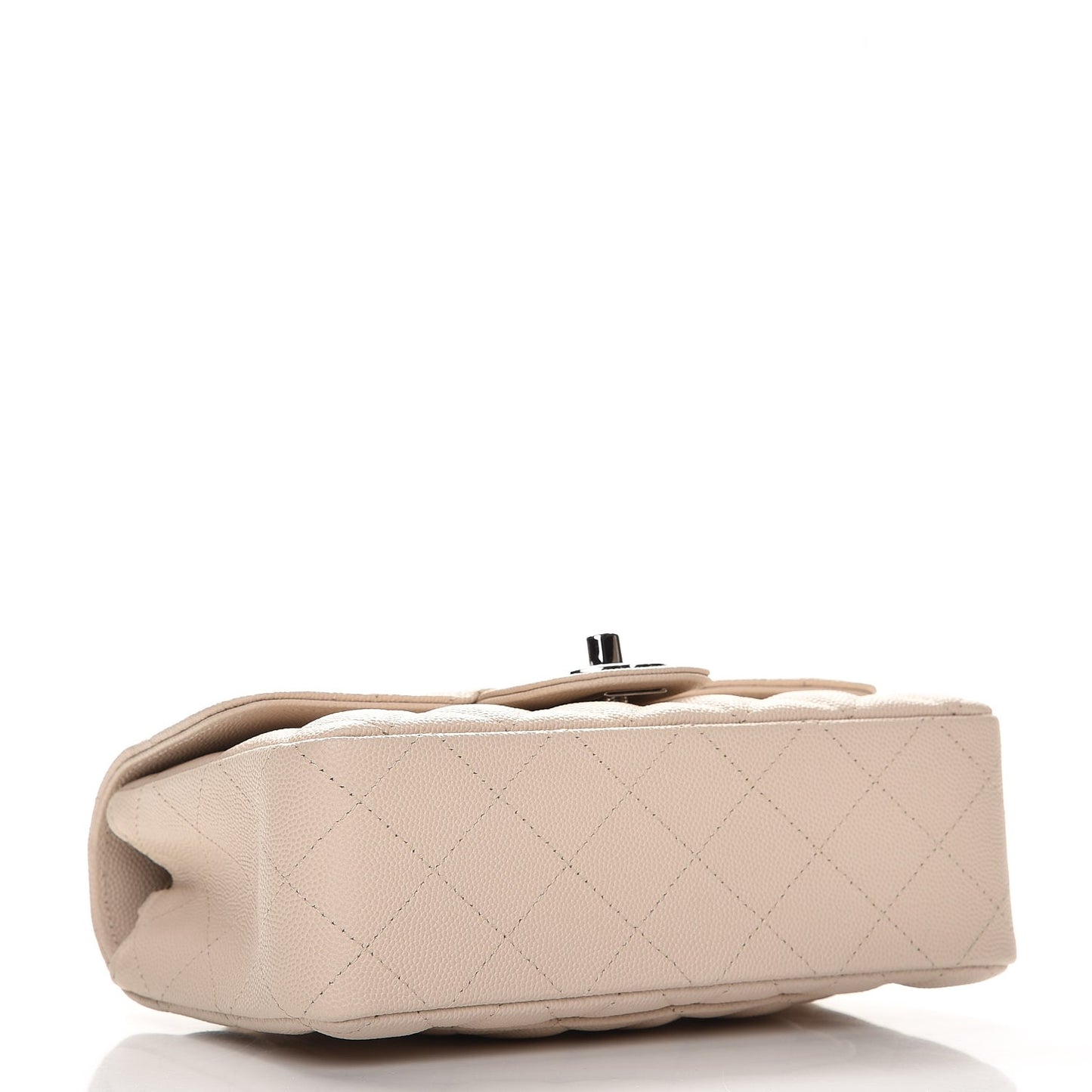 Caviar Quilted Mini Rectangular Flap Light Beige