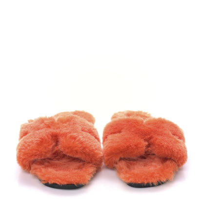 Hermes Woolskin Oran Sandals 38 Orange 2 of 8