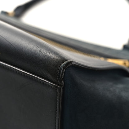 Celine Nubuck Crocodile Embossed Medium Trapeze Navy 11 of 16
