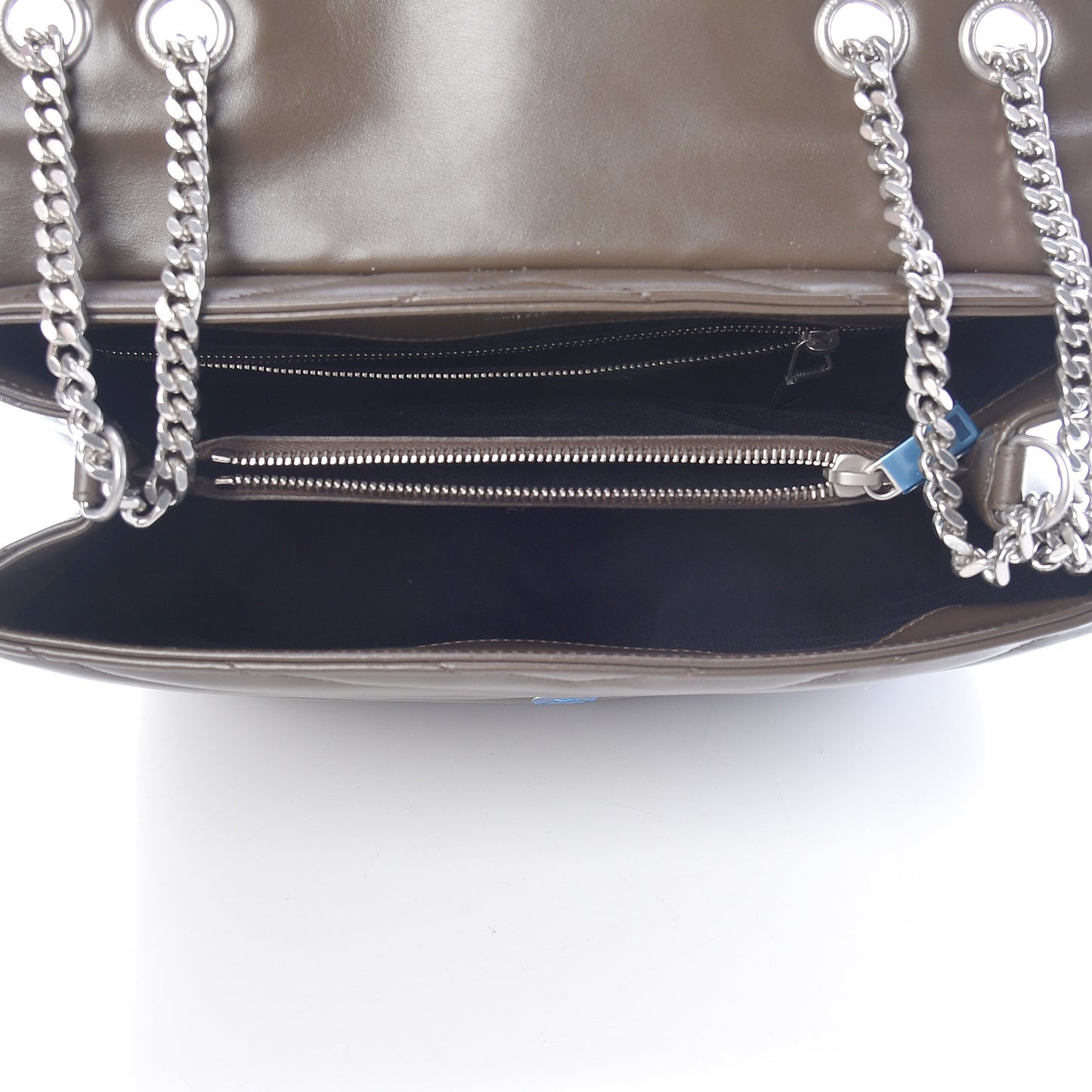 Calfskin Y Quilted Monogram Medium Loulou Chain Satchel Faggio