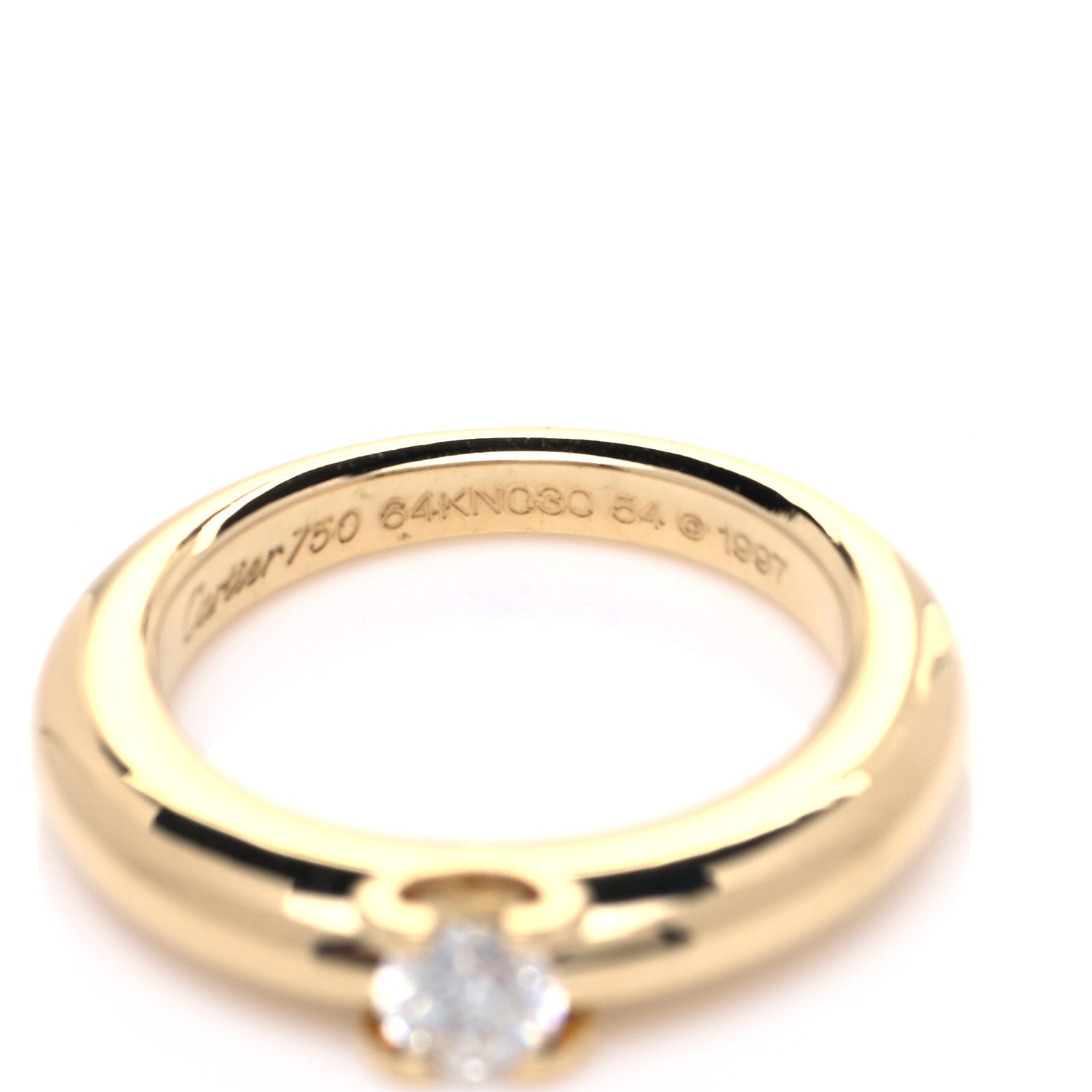 Cartier 18K Yellow Gold Diamond .28ct Louis Cartier Engagement Ring 54 6.75 8 of 10