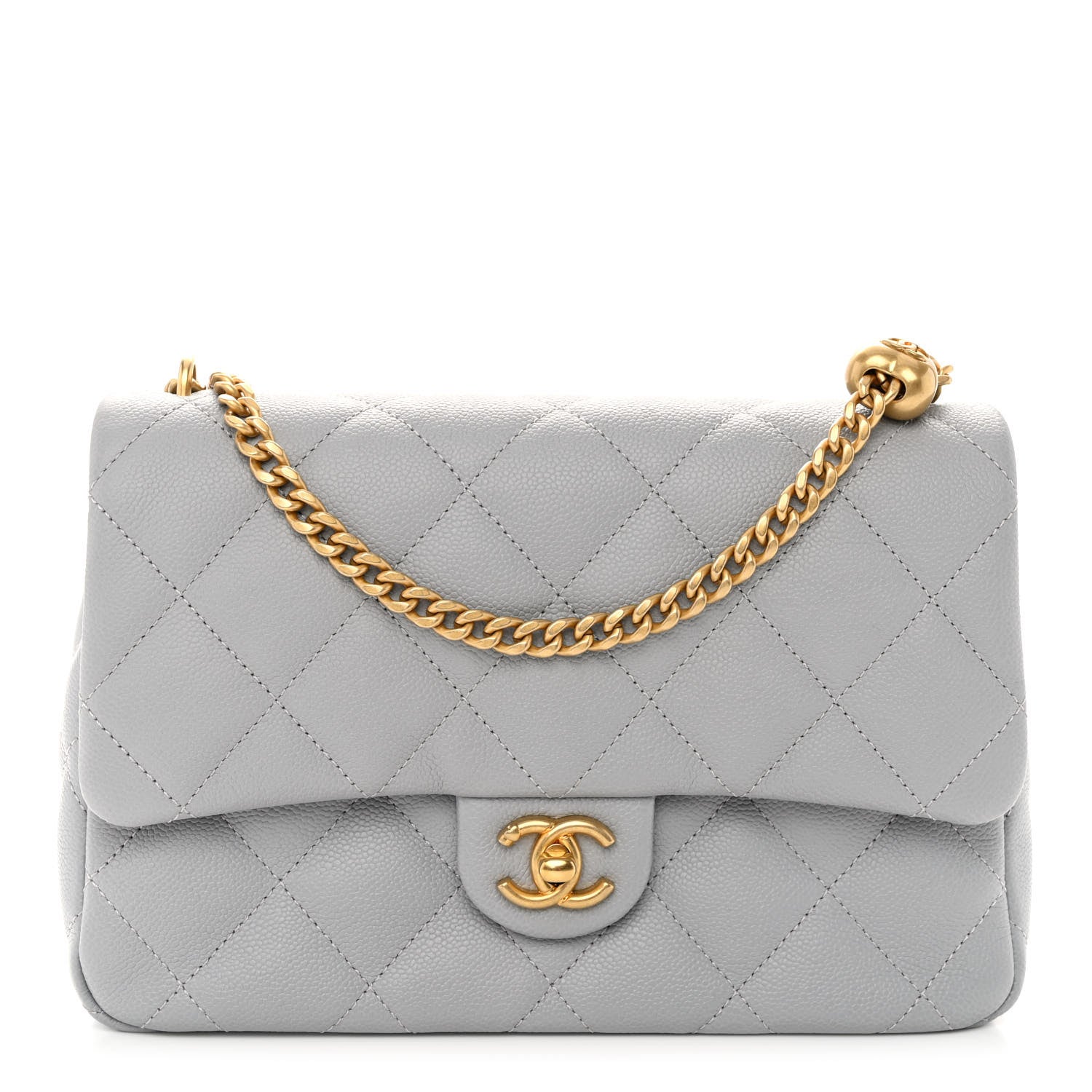Chanel Caviar Quilted Sweetheart Flap Grey 1 of 10