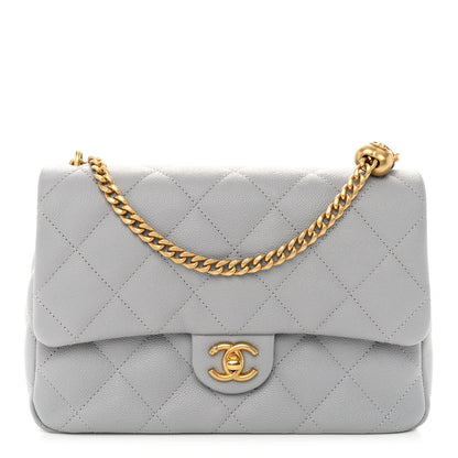 Chanel Caviar Quilted Sweetheart Flap Grey 1 of 10