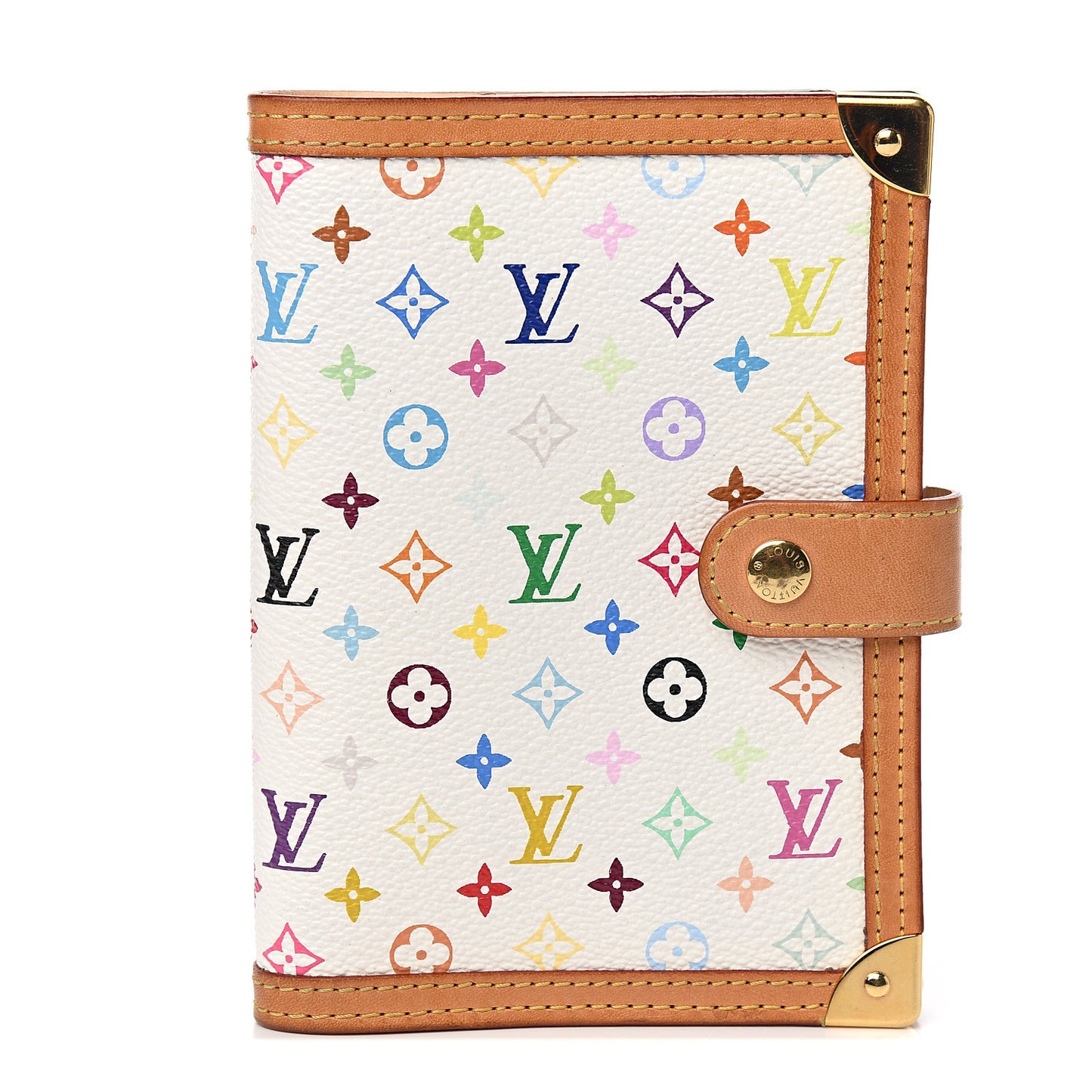Monogram Multicolor Small Ring Agenda Cover White