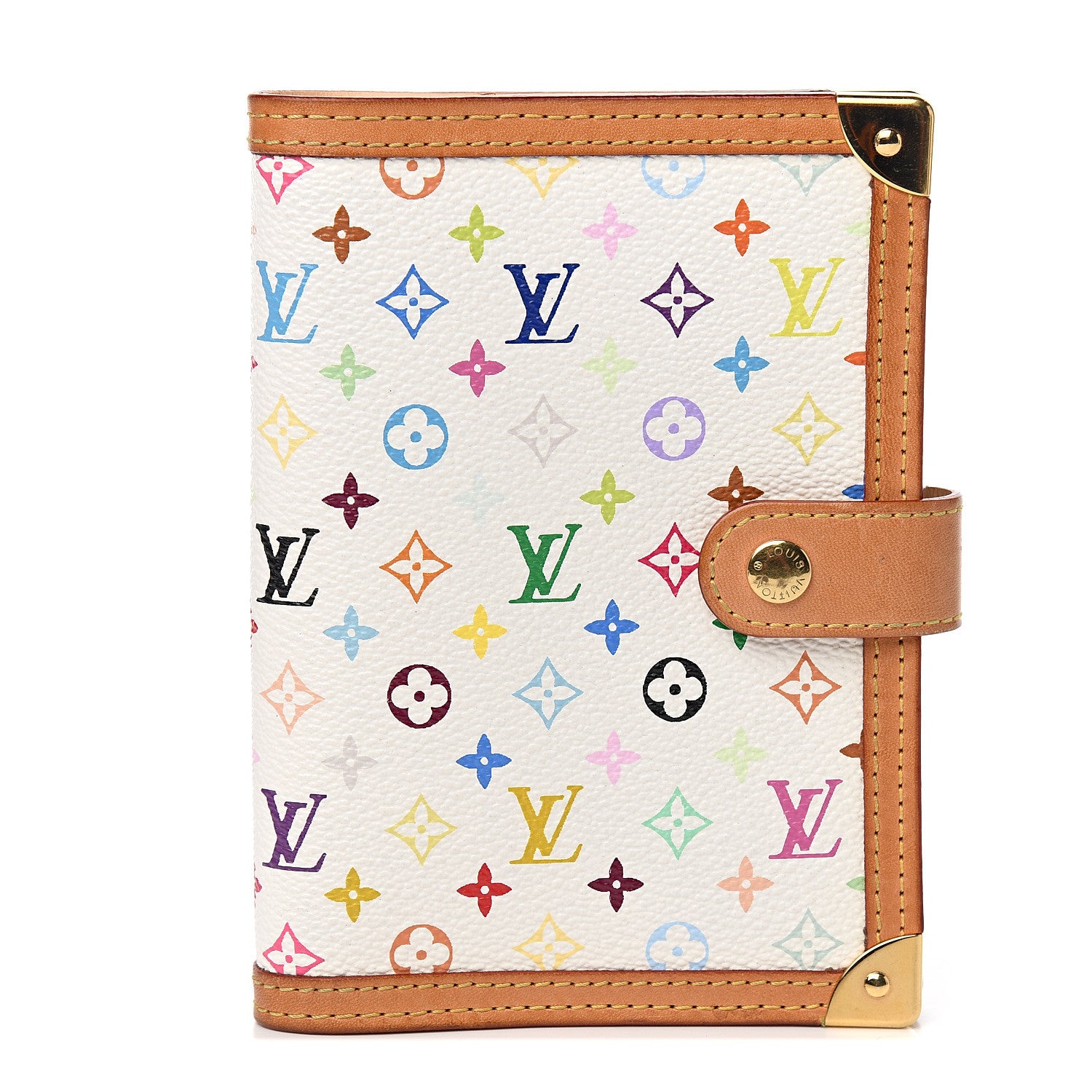 Louis Vuitton Monogram Multicolor Small Ring Agenda Cover White 1 of 8