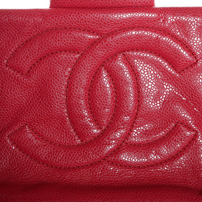 Chanel Glazed Caviar Medium Nature Flap Bag Red 6 of 9