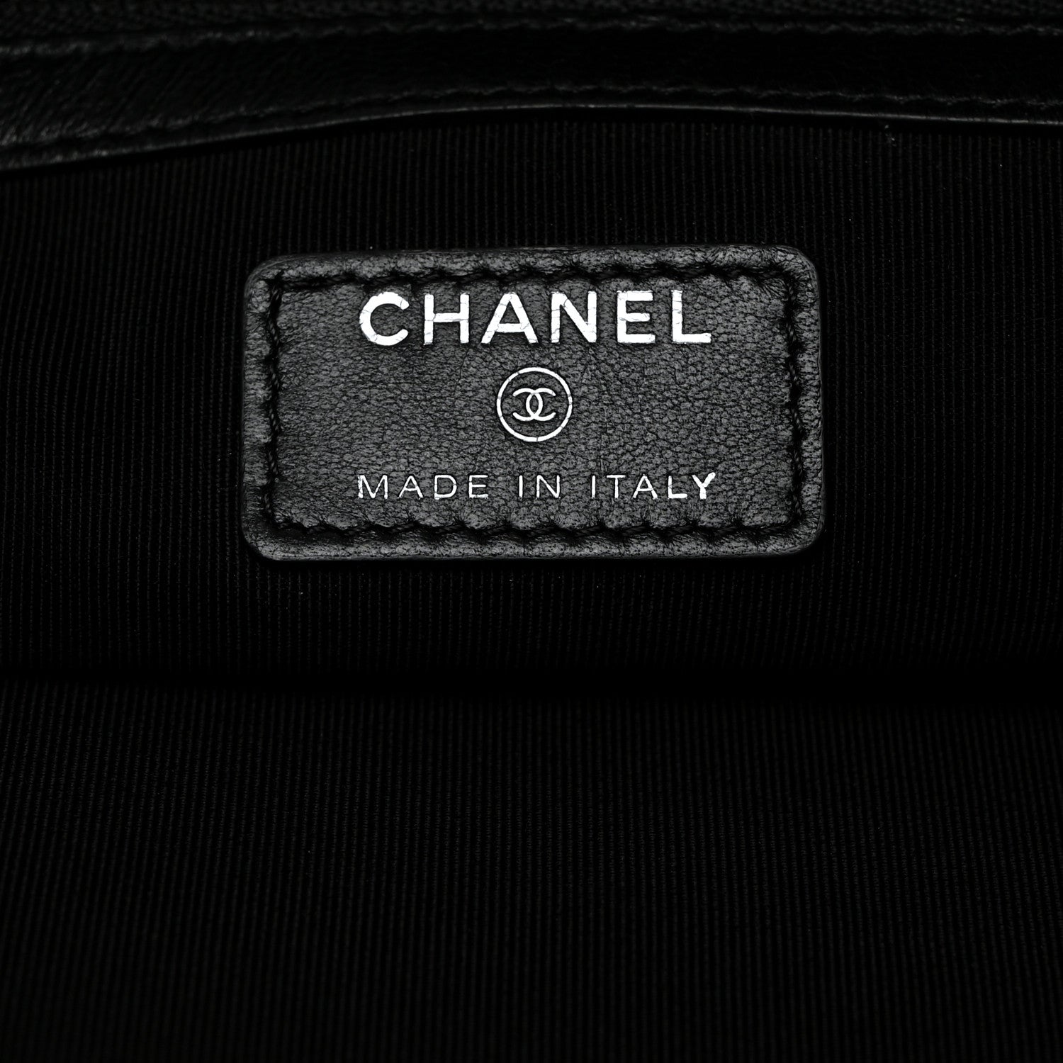 Chanel Coated Canvas Lambskin Quilted Large Camellia Cosmetic Case Black White 6 of 7