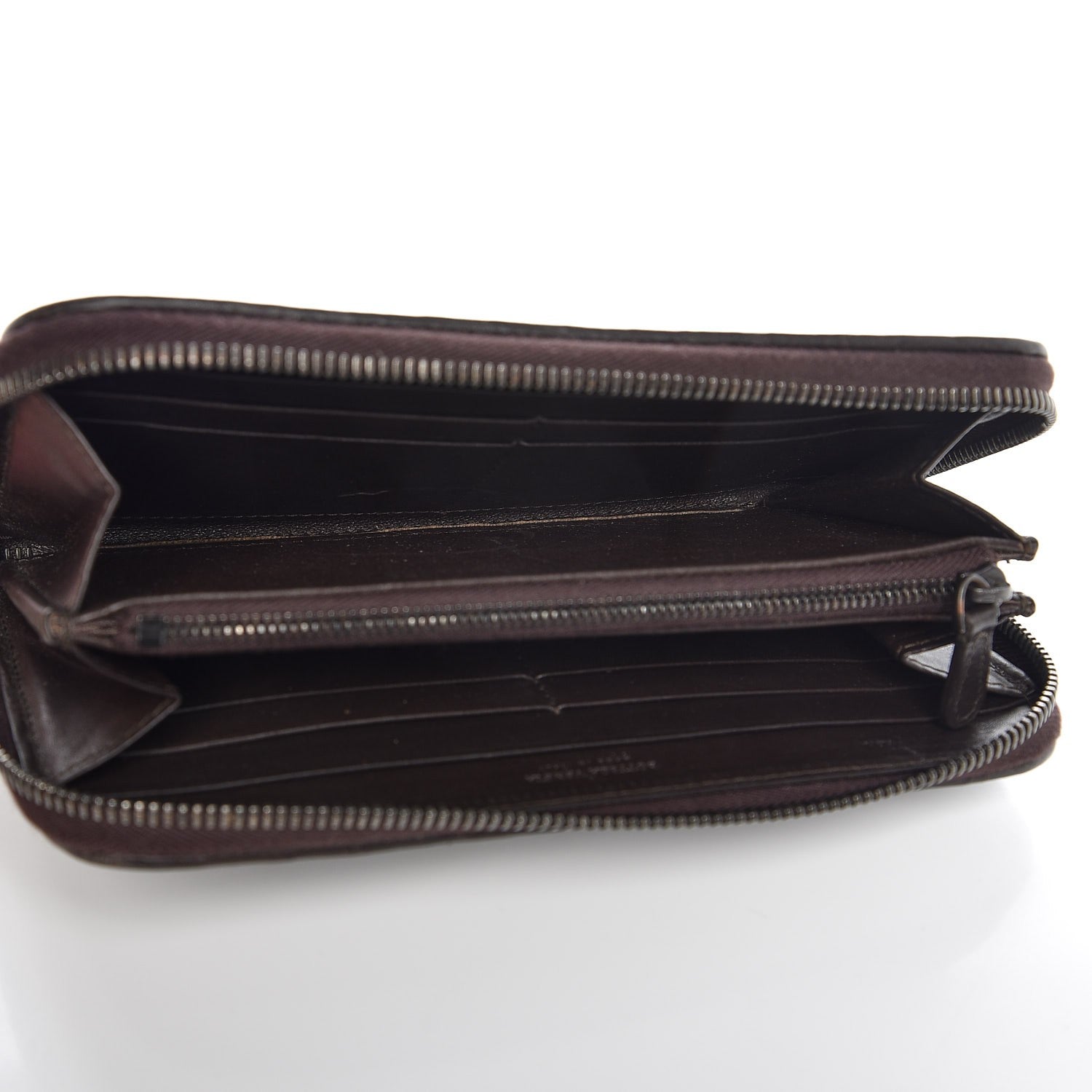 Bottega Veneta Nappa Intrecciato Zip Around Wallet Ebano 5 of 7