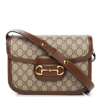 Gucci GG Supreme Monogram Horsebit 1955 Shoulder Bag Beige Brown Sugar 1 of 10
