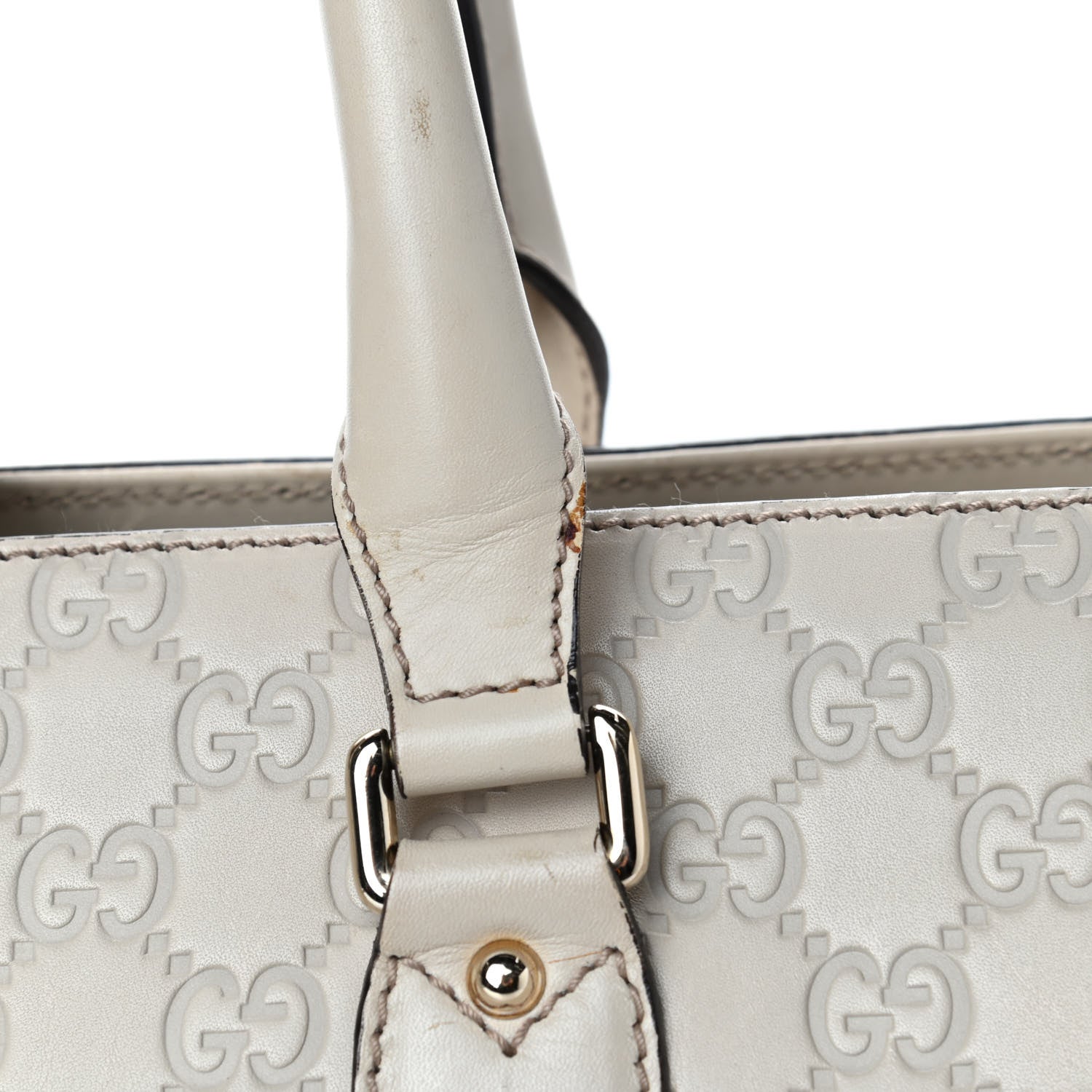 Gucci Guccissima Piston Tote Off White 18 of 19