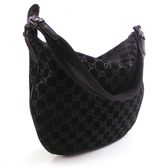 Gucci Suede Monogram Hobo 3 of 10