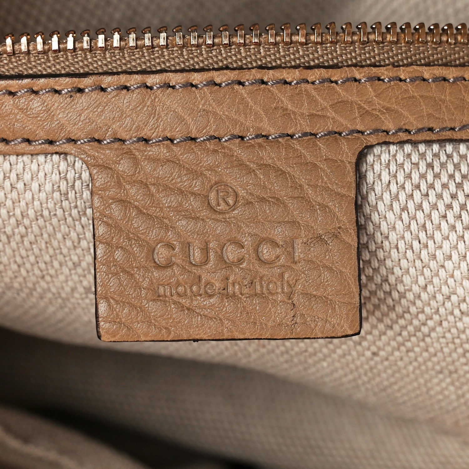 Gucci Pebbled Calfskin Small Soho Bowler Camelia 5 of 11