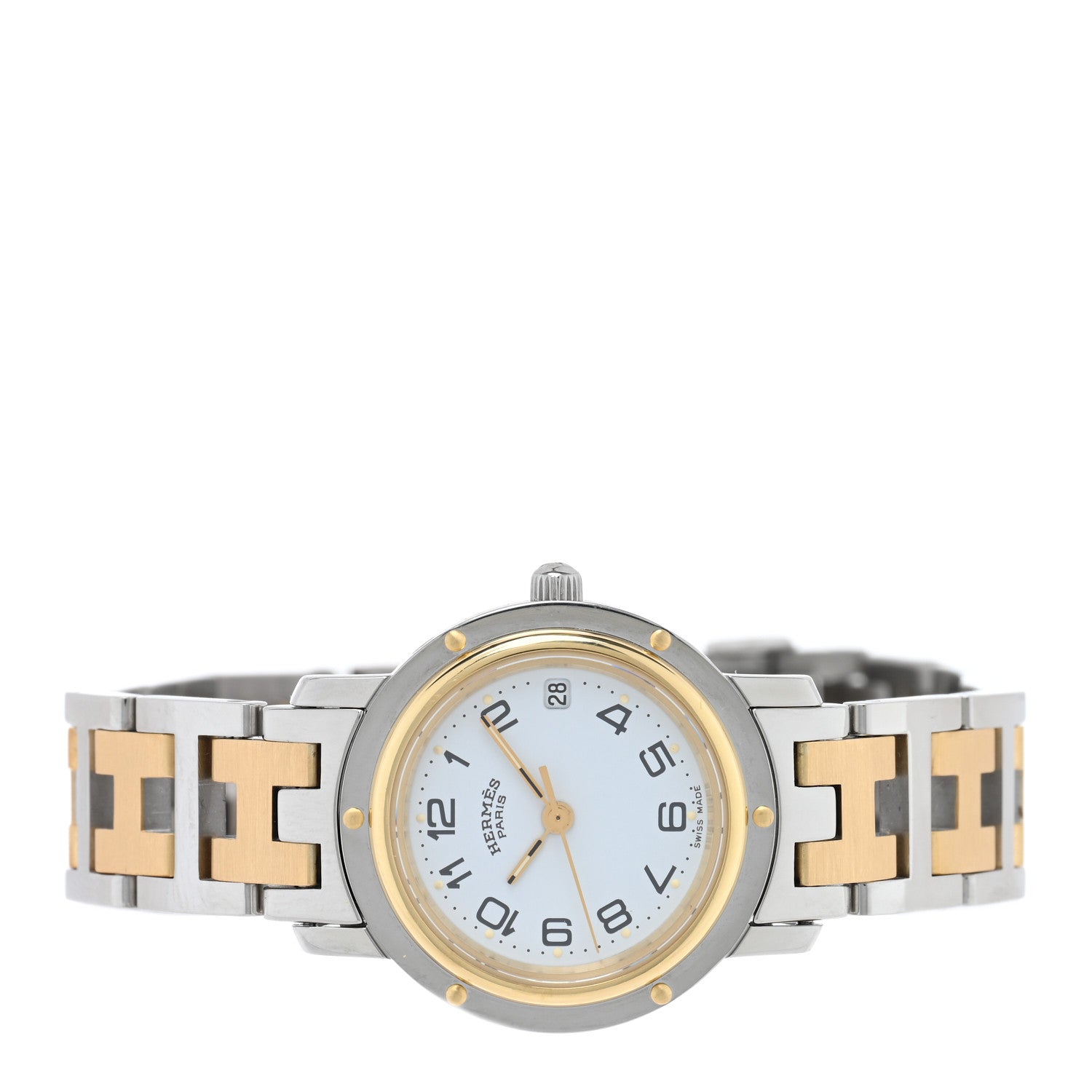 Hermes Stainless Steel 24mm Clipper Quartz Watch Gold 2 of 5