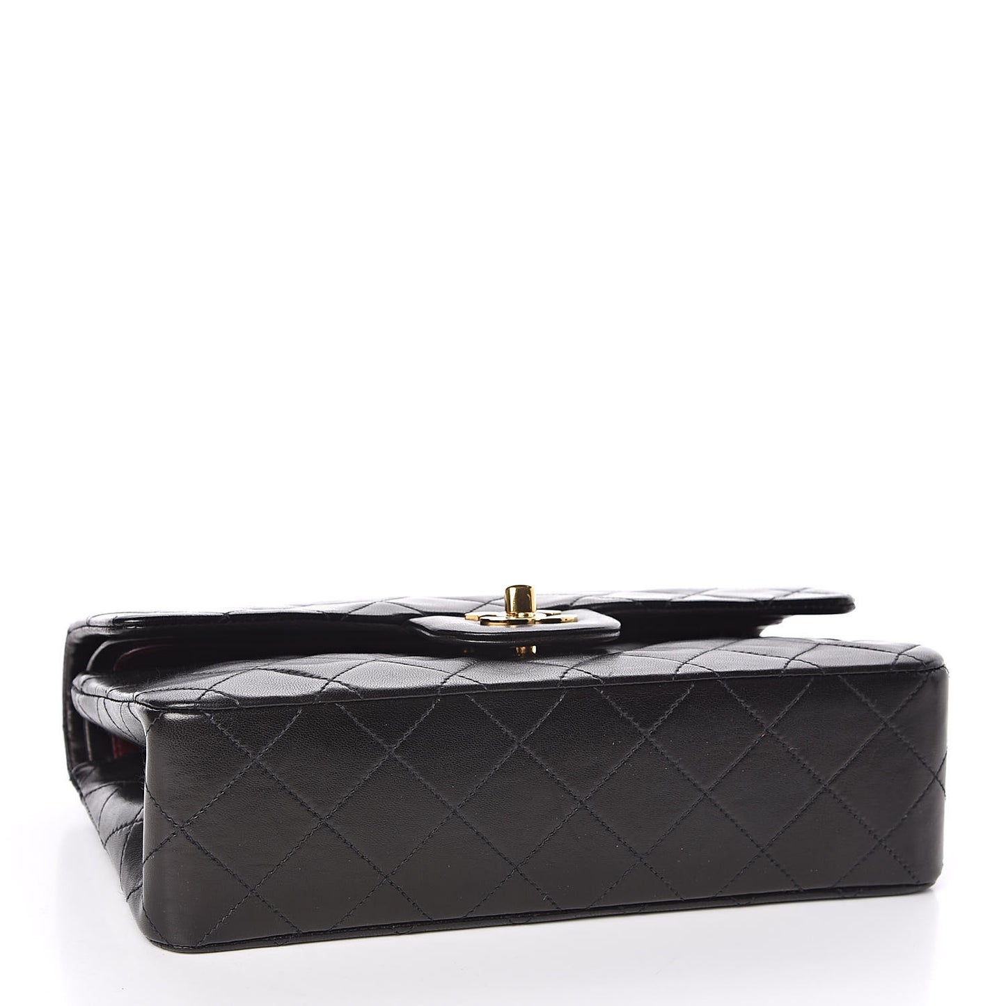Lambskin Quilted Small Double Flap Black
