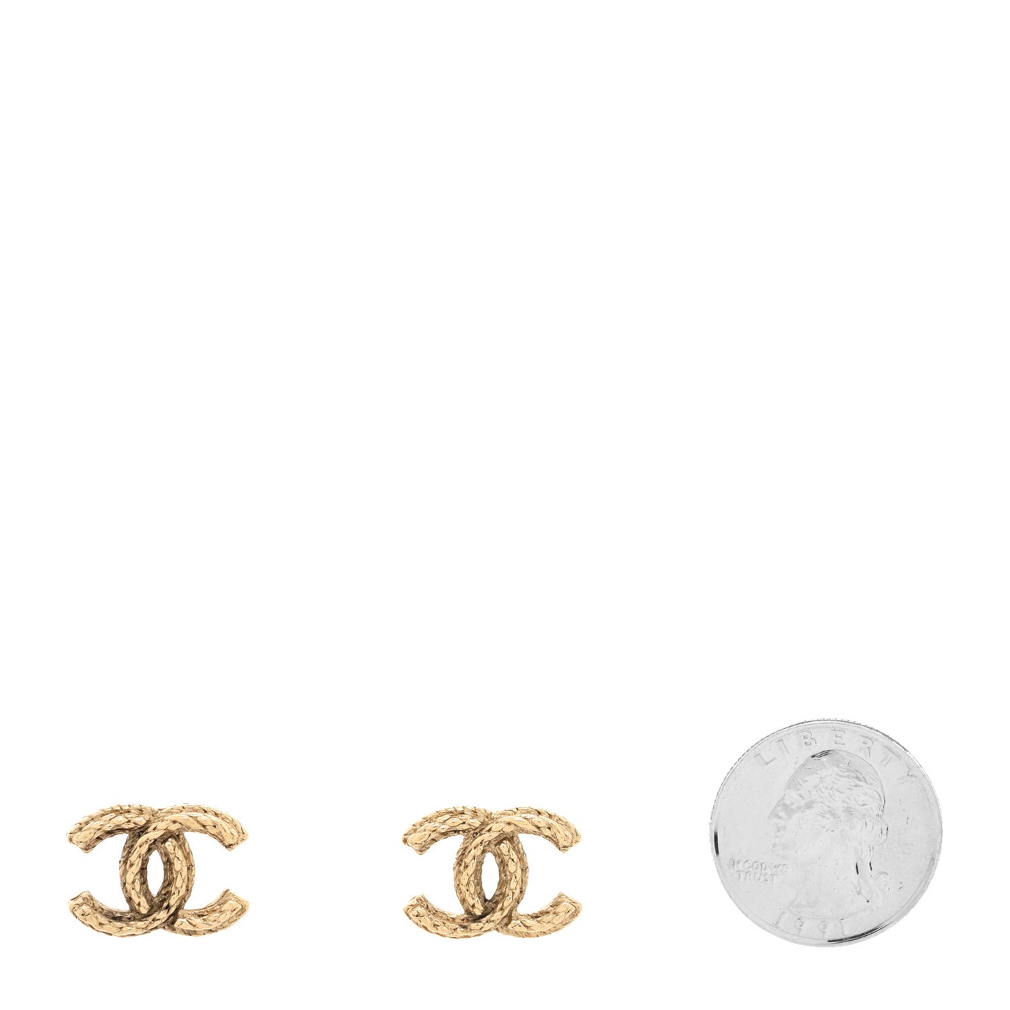 Twisted CC Earrings Light Gold