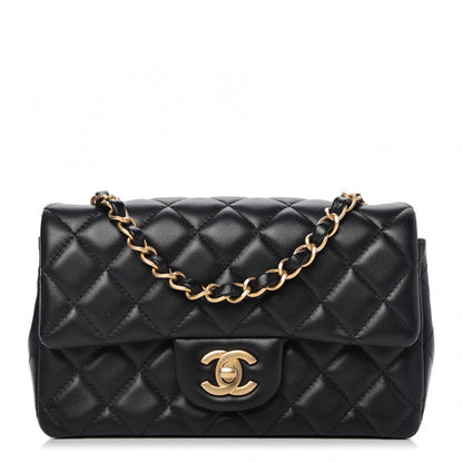 Chanel Lambskin Quilted Mini Rectangular Flap Black 1 of 9
