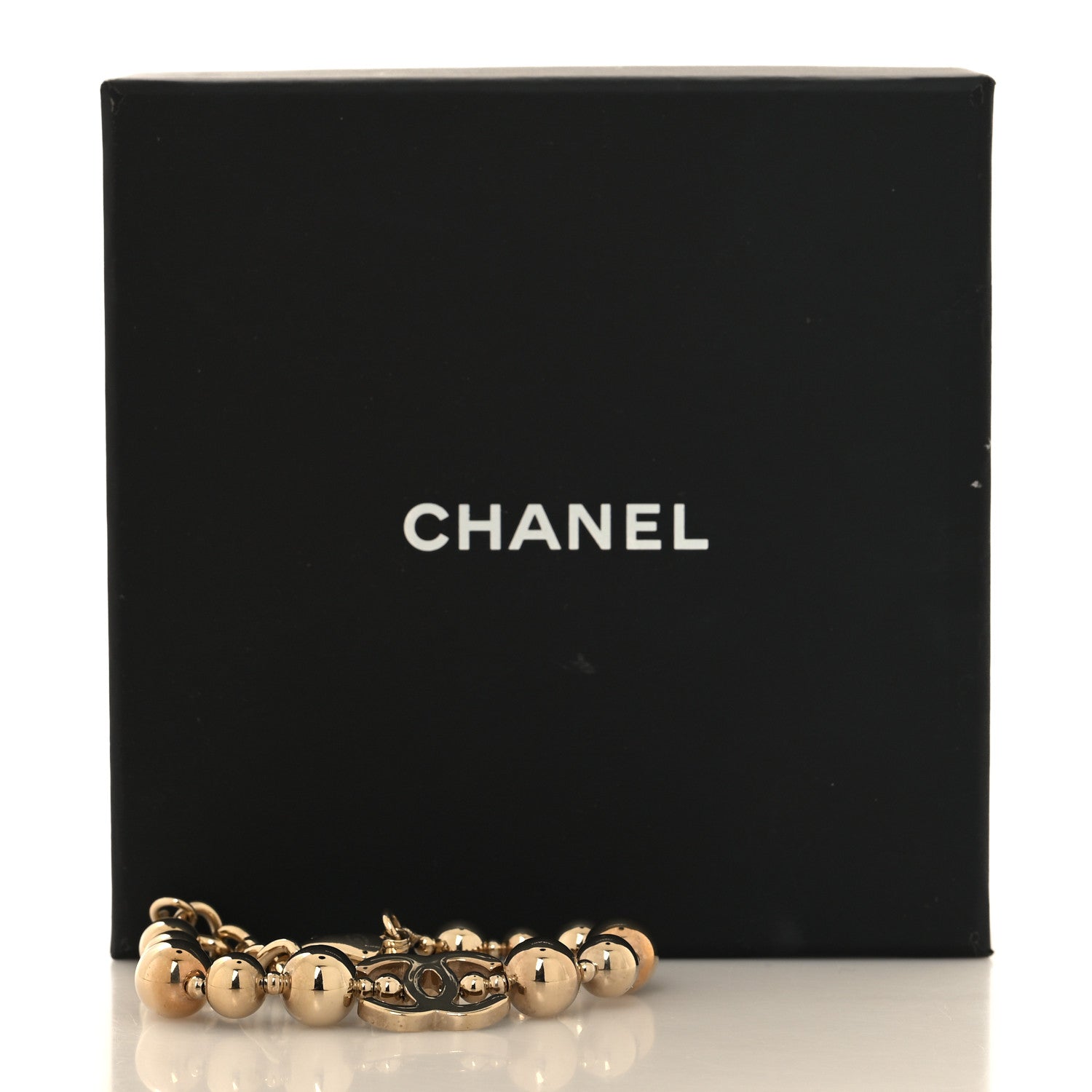 Chanel Metal Beaded CC Bracelet Gold 5 of 5