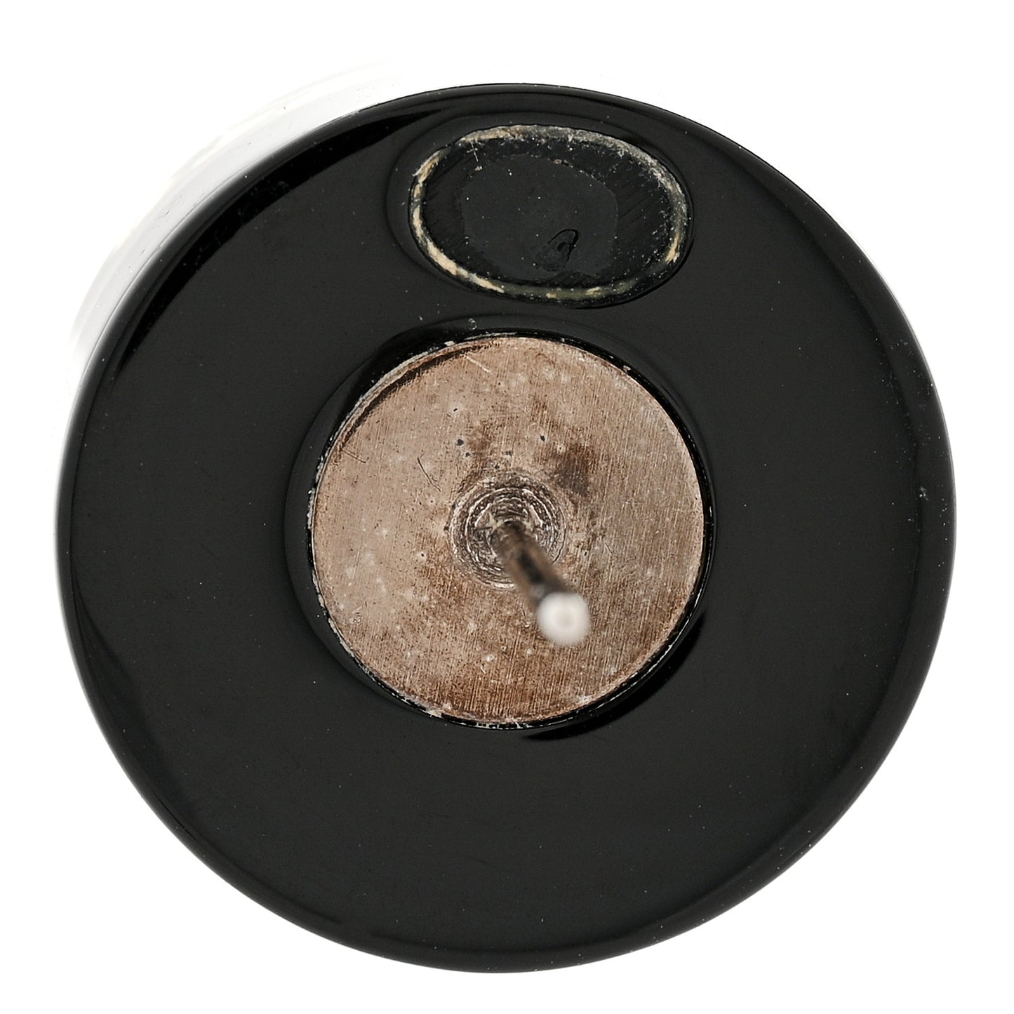 Crystal Pearl CC Round Earrings Black Silver