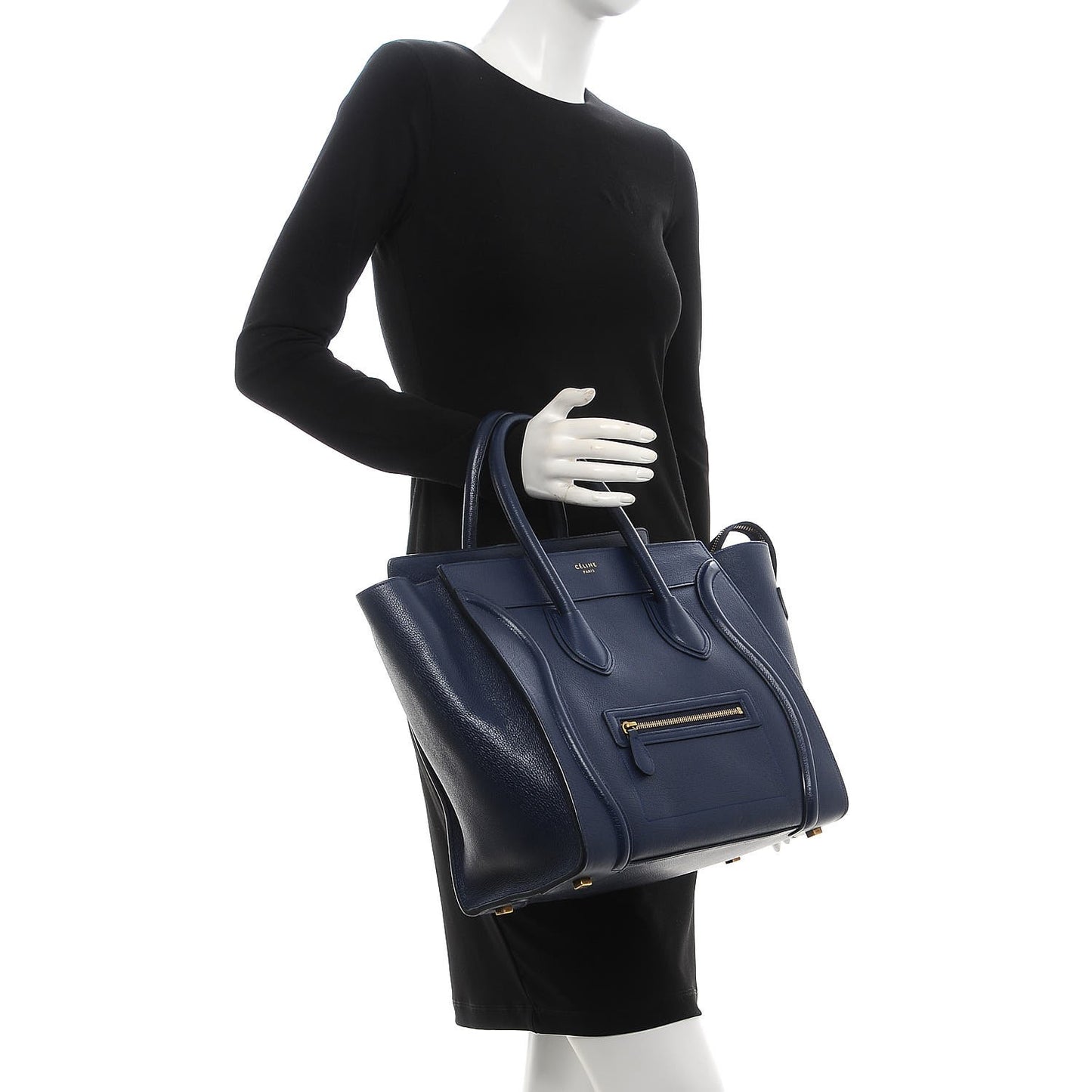 Drummed Calfskin Mini Luggage Ink