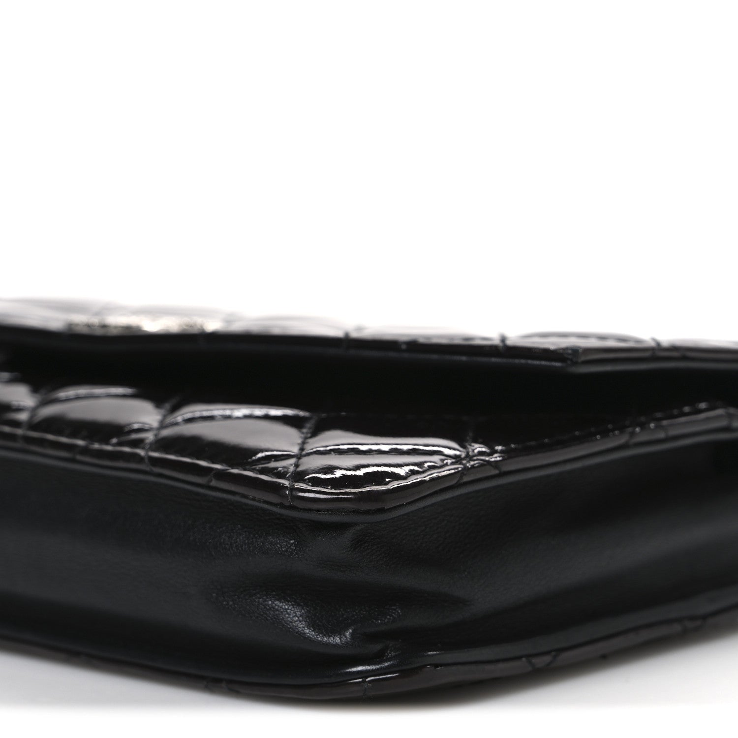 Chanel Patent Quilted Brilliant Wallet On Chain WOC Black 11 of 11