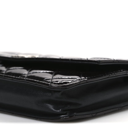 Chanel Patent Quilted Brilliant Wallet On Chain WOC Black 11 of 11