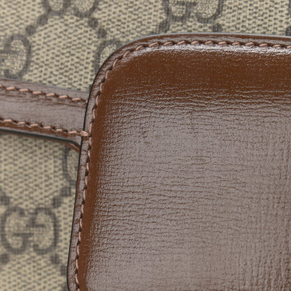 Gucci GG Supreme Monogram Web Mini Horsebit 1955 Shoulder Bag Beige Brown Sugar 10 of 10