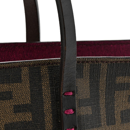 Fendi Zucca Spalmati Small Roll Tote Tobacco Fuxia 10 of 15