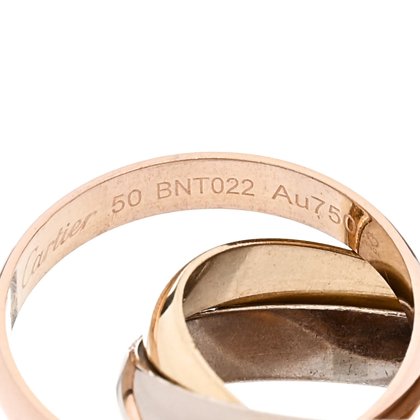 18K Pink Yellow White Gold Classic Trinity Ring 50 5.25