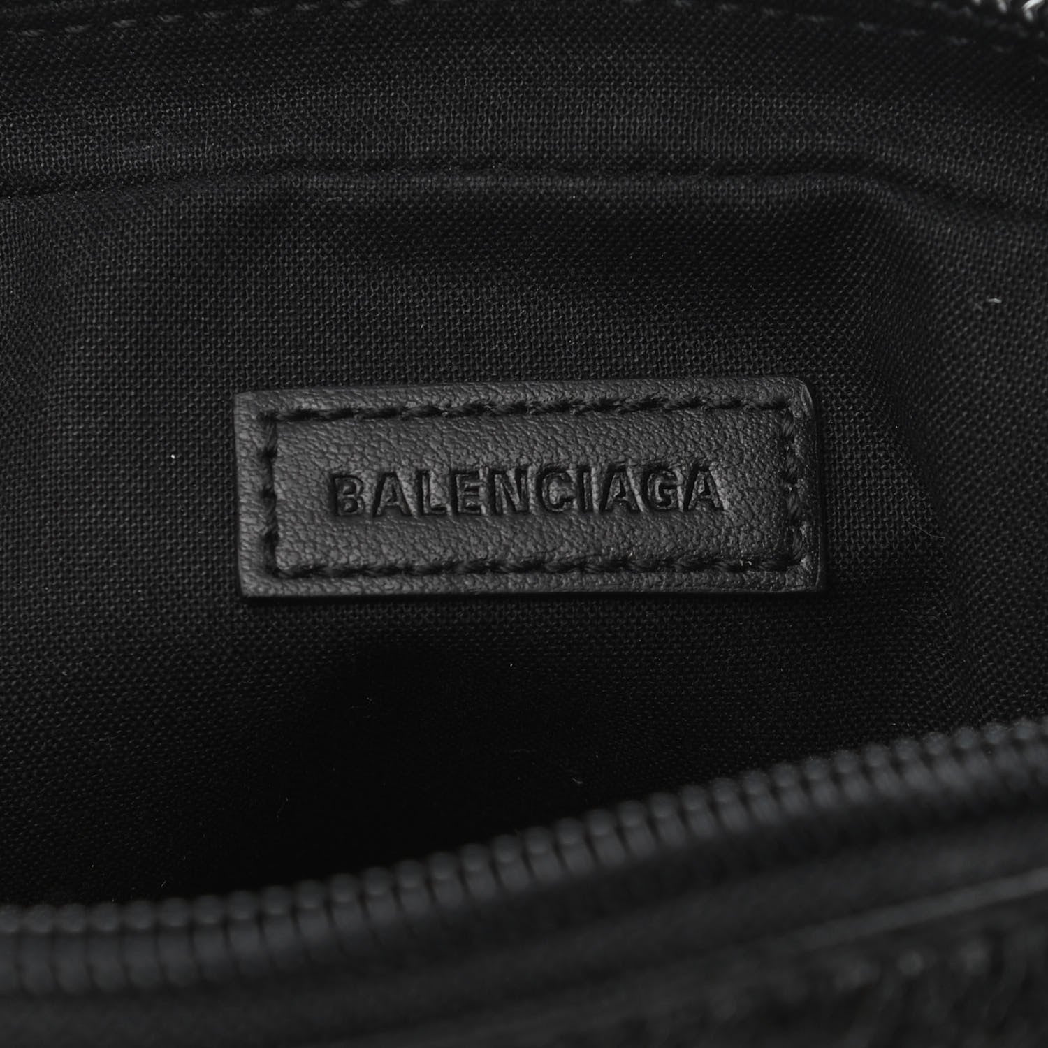 Balenciaga Agneau Logo Explorer Crossbody Messenger Bag Black 6 of 10