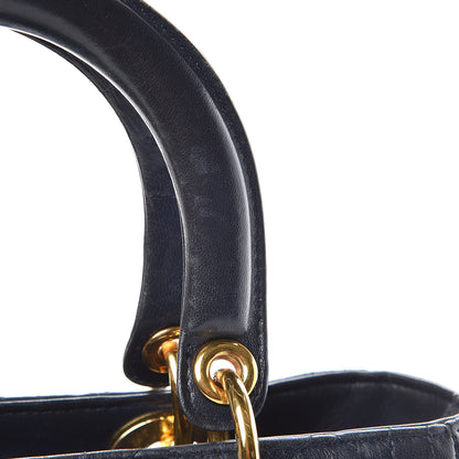 Christian Dior Lambskin Cannage Medium Lady Dior Navy Blue 12 of 13