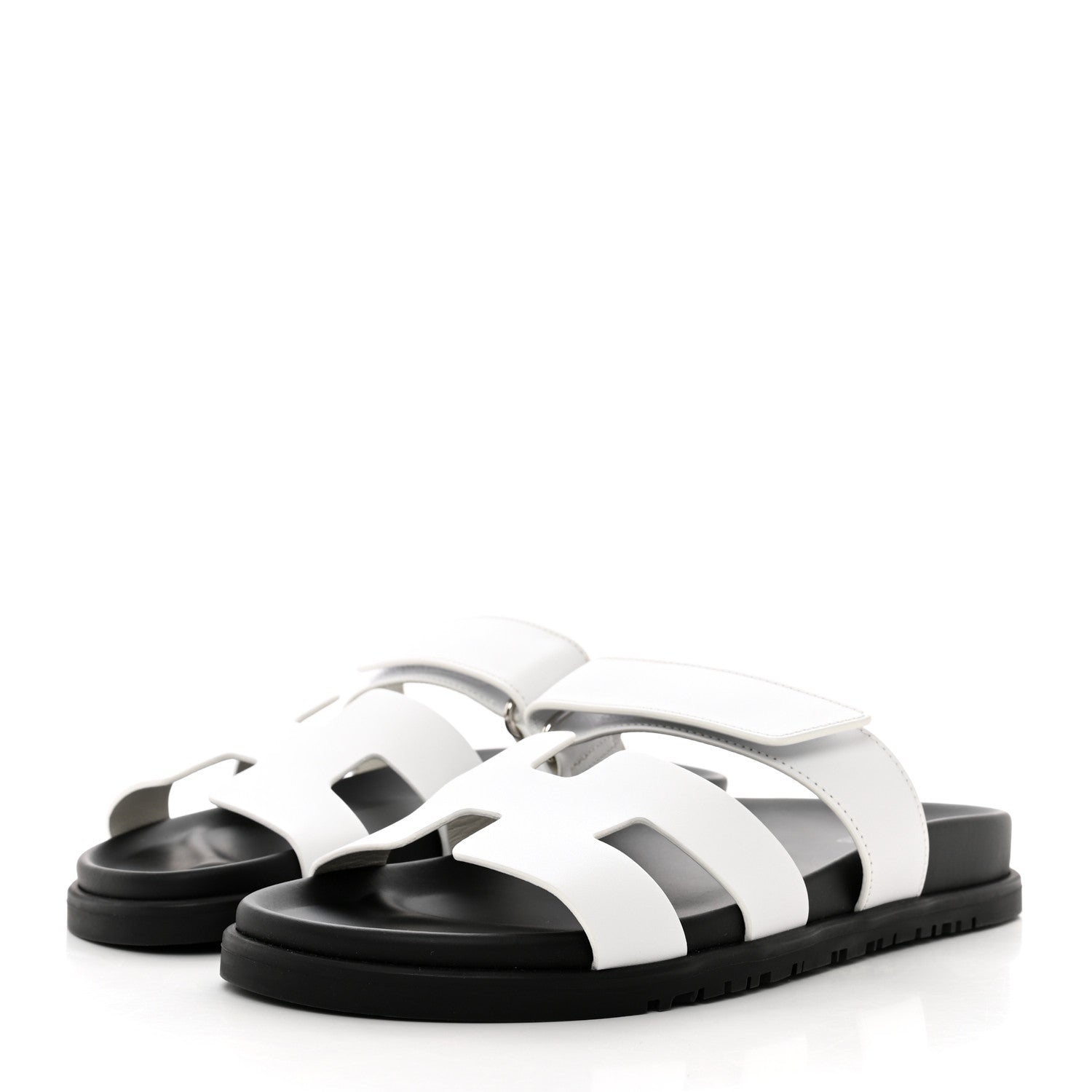 Hermes Calfskin Womens Chypre Sandals 38.5 White 3 of 9