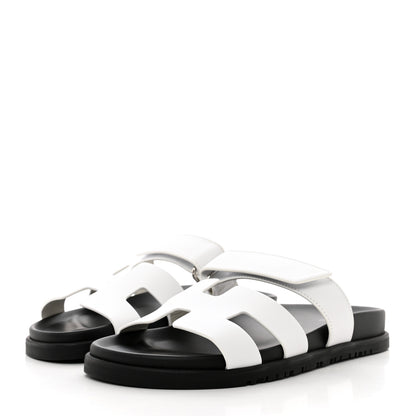Hermes Calfskin Womens Chypre Sandals 38.5 White 3 of 9