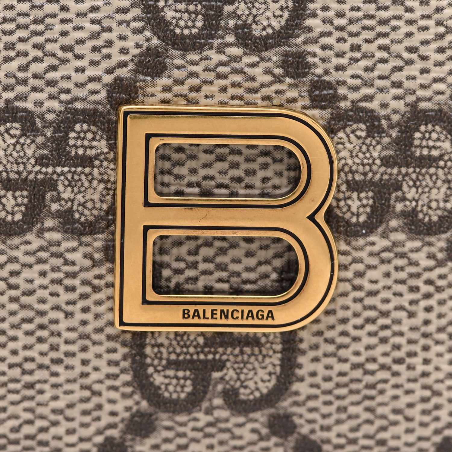 Gucci X BALENCIAGA GG Supreme Monogram Zip Card Case Beige Ebony 6 of 7