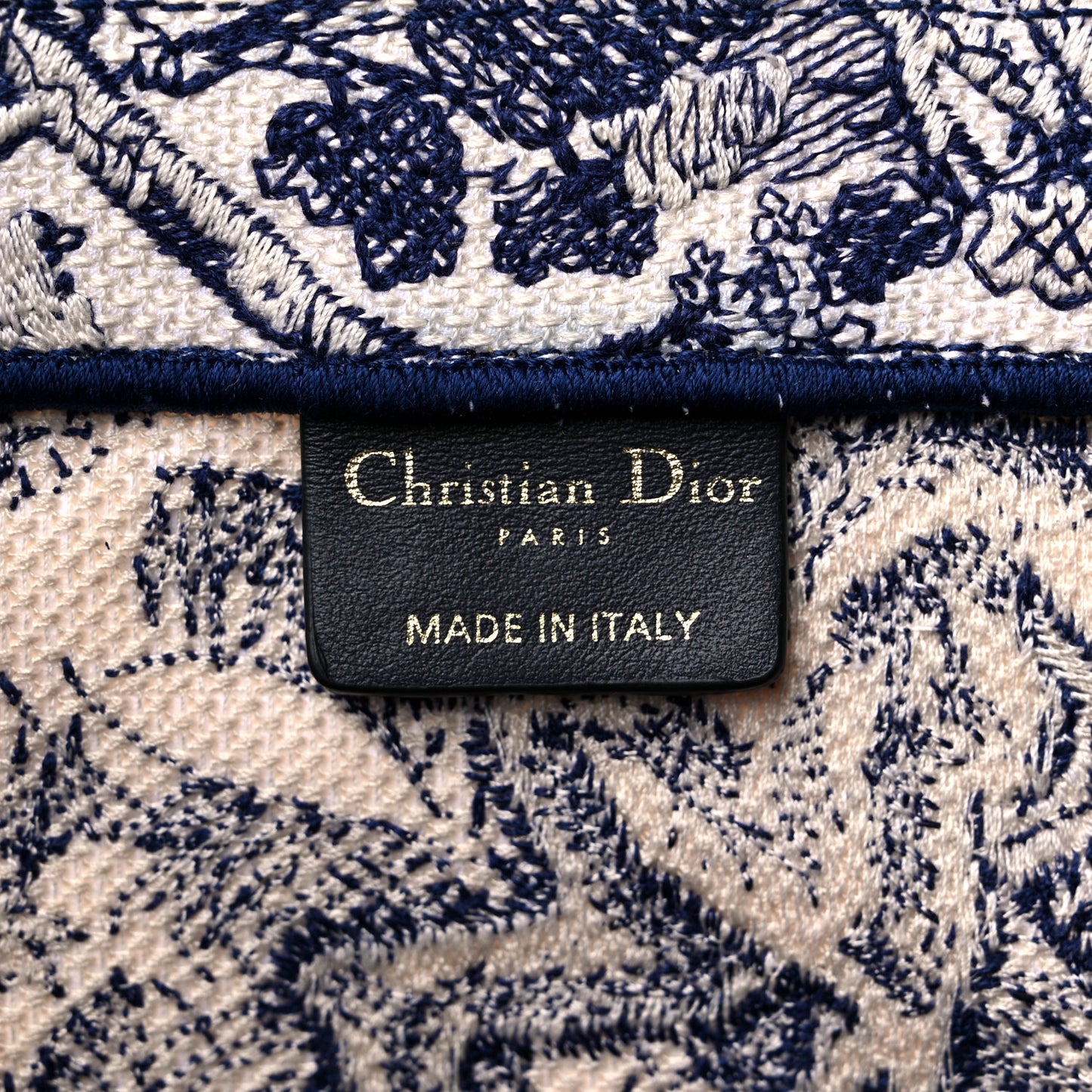 Canvas Embroidered Large Dioriviera Toile De Jouy Book Tote Blue