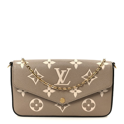 Louis Vuitton Empreinte Monogram Giant Felicie Pochette Tourterelle Creme 1 of 12