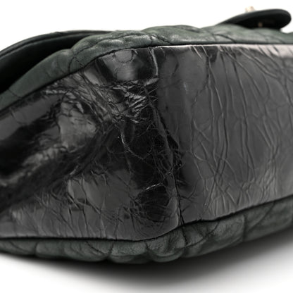 Chanel Iridescent Calfskin In The Mix Jumbo Flap Green Black 9 of 12