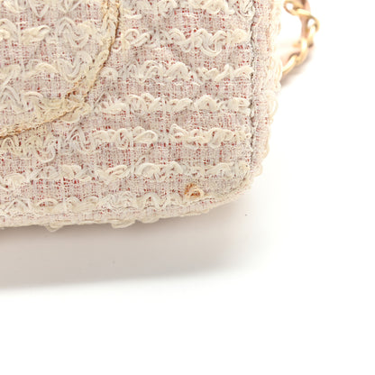 Chanel Tweed Quilted Medium Single Flap White Pink 11 of 18