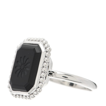 Tiffany Sterling Silver Black Onyx Ziegfeld Daisy Ring 55 7.25 3 of 6