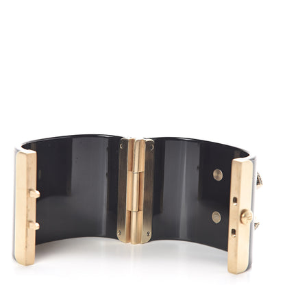 Chanel Resin Baguette Crystal CC Cuff Black 4 of 6
